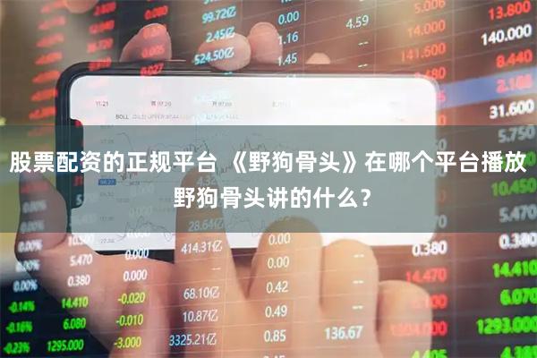 股票配资的正规平台 《野狗骨头》在哪个平台播放 野狗骨头讲的什么？